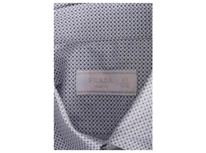 Camicia Prada blu in cotone da uomo - vista 5