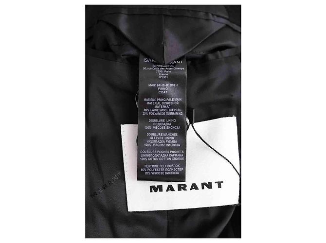 Abrigo de lana negro Isabel Marant - vista 5