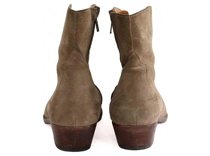 Bottes Isabel Marant en daim kaki - vue 2