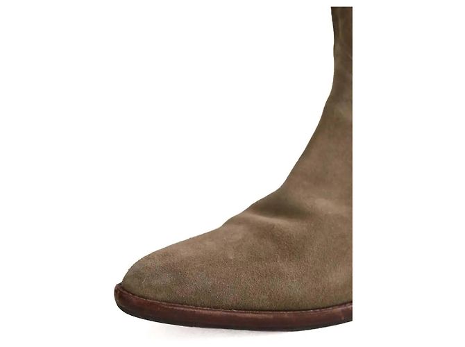 Bottes Isabel Marant en daim kaki - vue 5