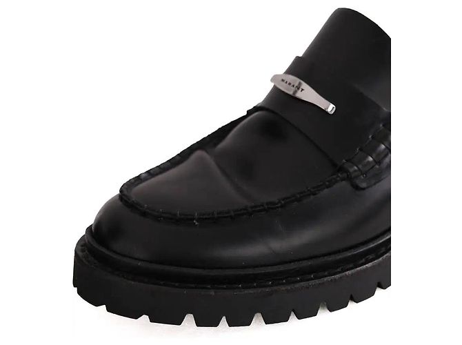 Mocassins Isabel Marant en cuir noir - vue 4