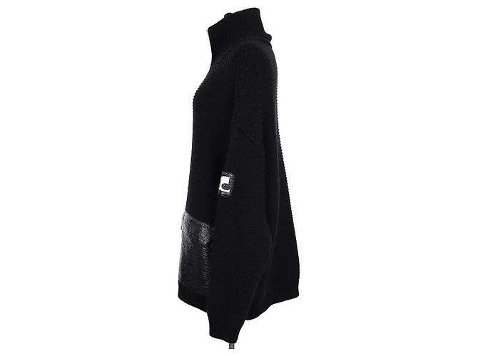 Courreges Maglione Courrèges nero in cotone M - vista 3