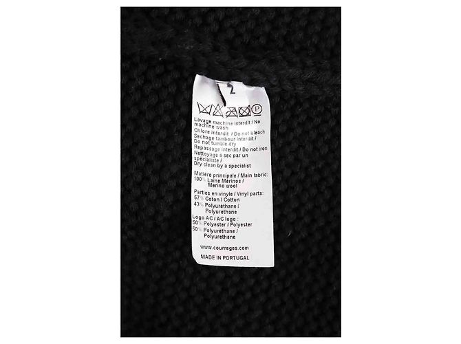 Courreges Maglione Courrèges nero in cotone M - vista 6