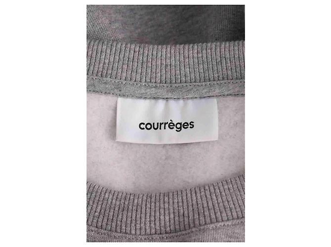 Courreges Sweatshirt Courrèges gris en coton - vue 5