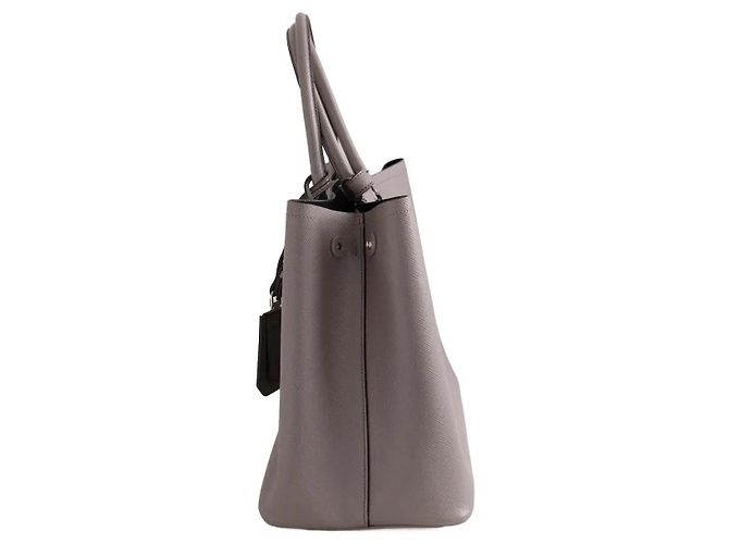 Prada Double saffiano leather handbag grey - view 3
