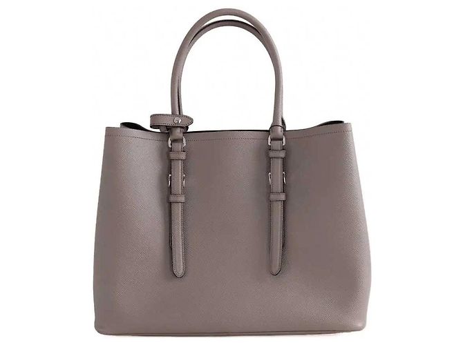 Prada Double saffiano leather handbag grey - view 4