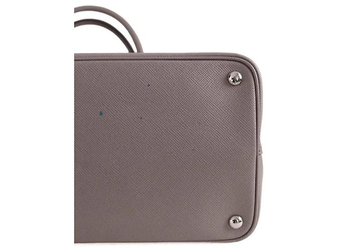 Prada Double saffiano leather handbag grey - view 5