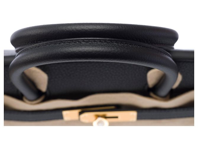 Hermès HERMES Birkin 30 Tasche aus schwarzem Leder - 104040 - Ansicht 10