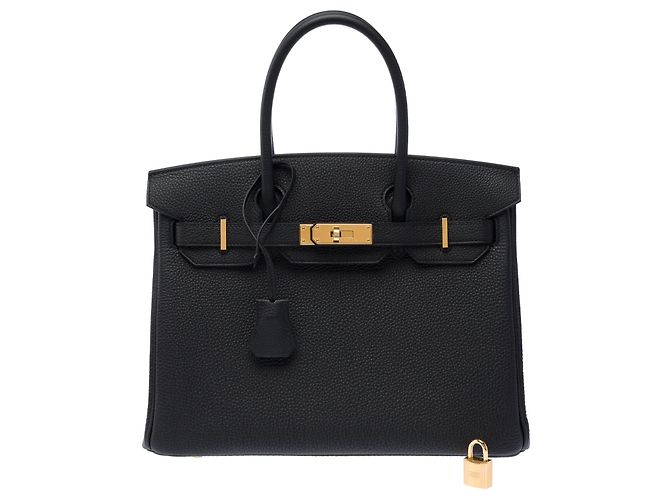 Hermès HERMES Birkin 30 Tasche aus schwarzem Leder - 104040 - Ansicht 13