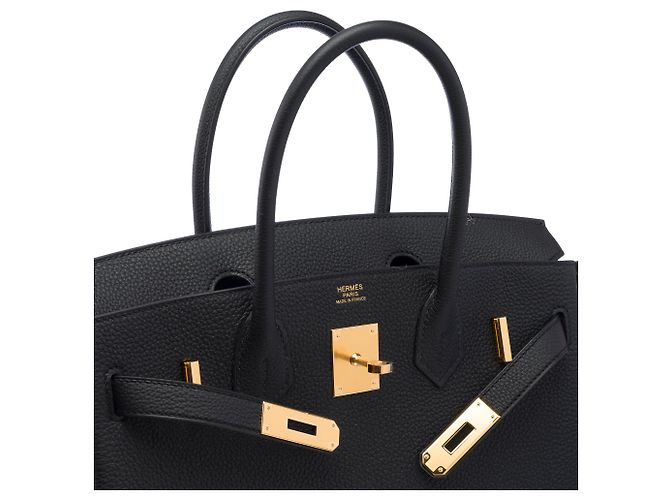 Hermès HERMES Birkin 30 Tasche aus schwarzem Leder - 104040 - Ansicht 7
