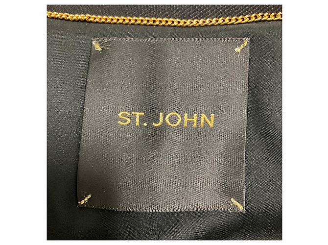 Autre Marque Abrigo de largo medio cruzado negro St. John - vista 4