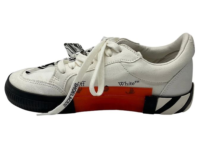 Off White Sneakers basse in tela vulcanizzata Off-White White / Black Multi con dettaglio Zip Tie - vista 3