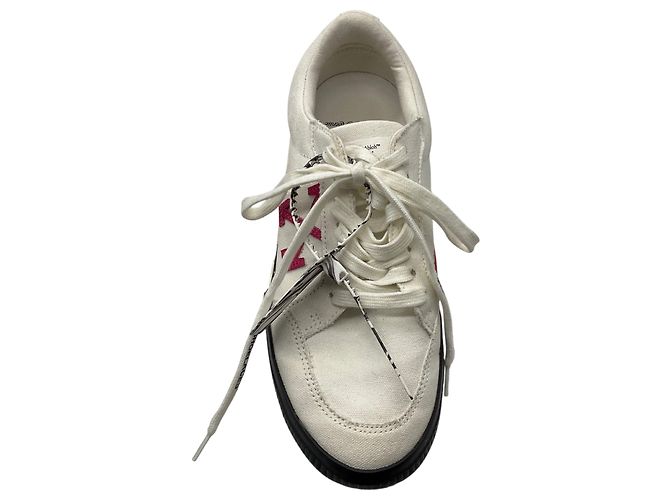 Off White Sneakers basse in tela vulcanizzata Off-White White / Black Multi con dettaglio Zip Tie - vista 4
