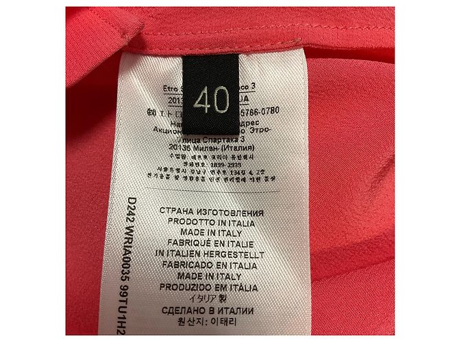 Blusa de seda Etro rosa ciclamen con lazada al cuello - vista 5