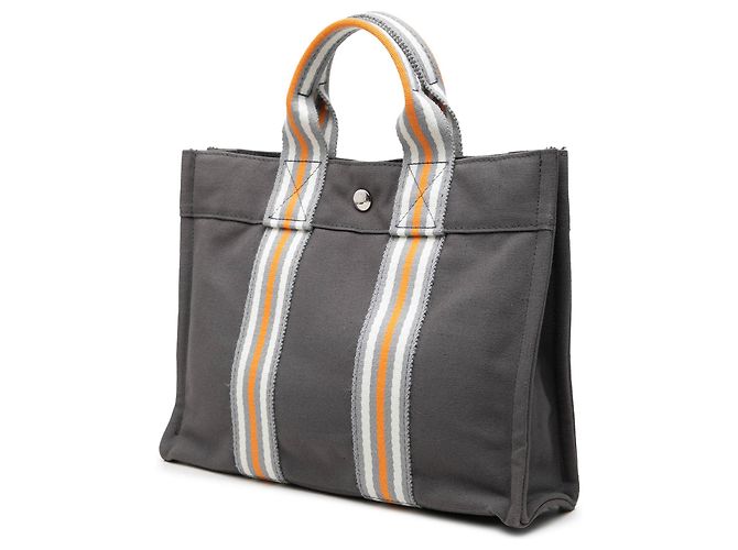 Borsa Tote Hermès Canvas Fourre Tout PM Grigia - vista 2