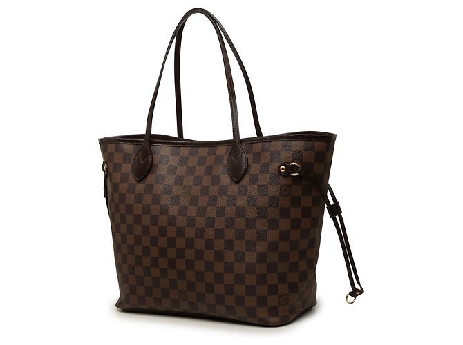 Sac cabas Louis Vuitton Damier Ebene Neverfull MM Marron - vue 2