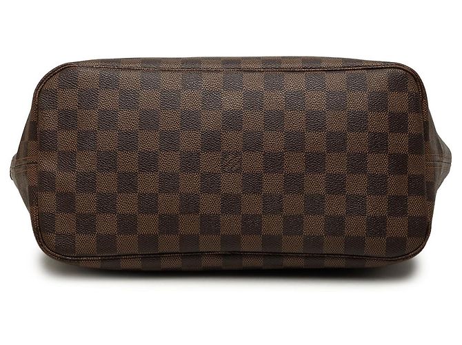 Sac cabas Louis Vuitton Damier Ebene Neverfull MM Marron - vue 3