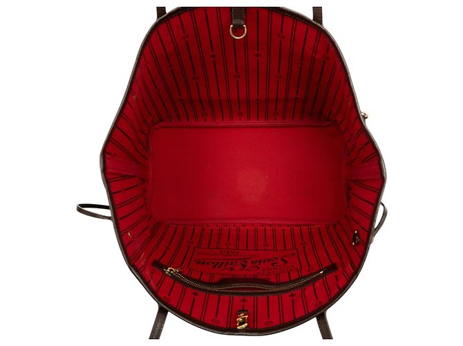 Sac cabas Louis Vuitton Damier Ebene Neverfull MM Marron - vue 4