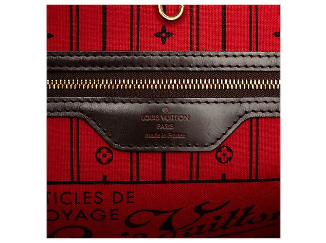 Sac cabas Louis Vuitton Damier Ebene Neverfull MM Marron - vue 5