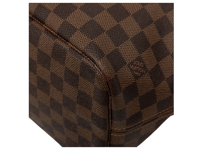 Sac cabas Louis Vuitton Damier Ebene Neverfull MM Marron - vue 7