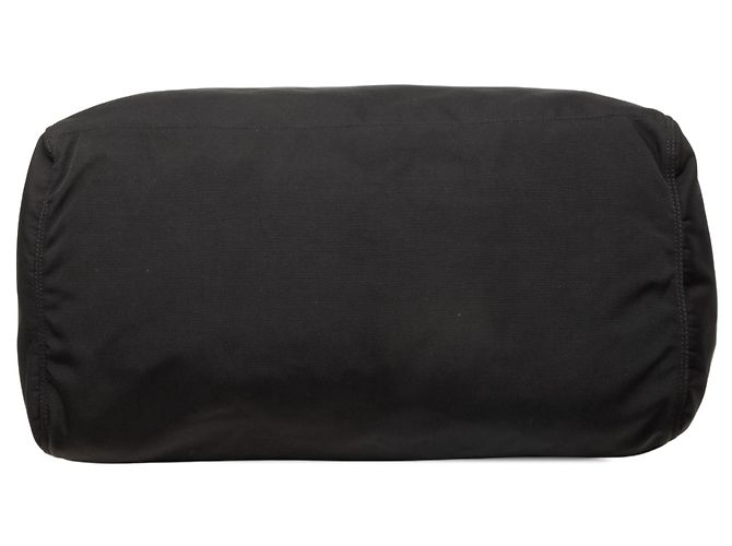Borsa da viaggio Gucci in nylon nero con banda Web - vista 3