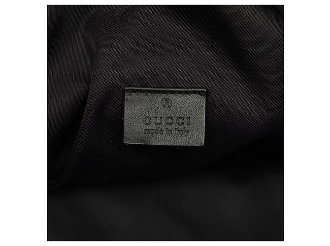 Borsa da viaggio Gucci in nylon nero con banda Web - vista 5