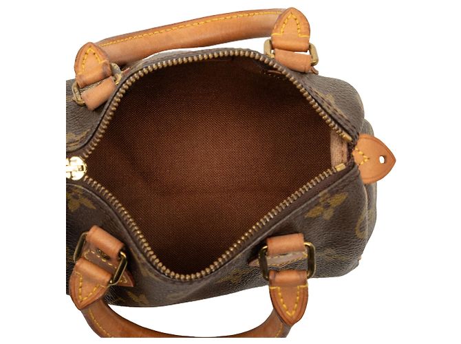 Borsa Louis Vuitton Monogram Mini Speedy HL Marrone - vista 4