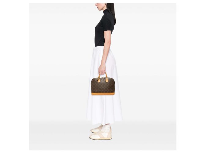 Bolsa de mão Louis Vuitton Monogram Alma PM Castanha - vista 6