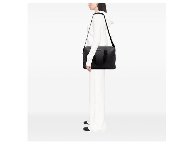 Borsa da viaggio Gucci GG Supreme nera - vista 6