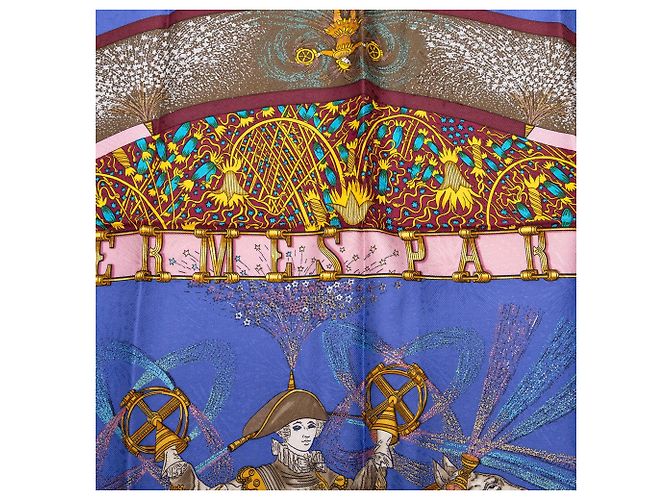 Pañuelo de seda Hermès Feus d Artifice Azul 90 Scarves - vista 5