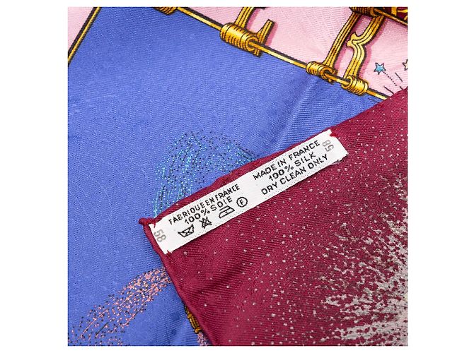Pañuelo de seda Hermès Feus d Artifice Azul 90 Scarves - vista 8