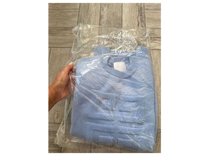 Pull en cachemire Givenchy logo 4G - Bleu clair - vue 2