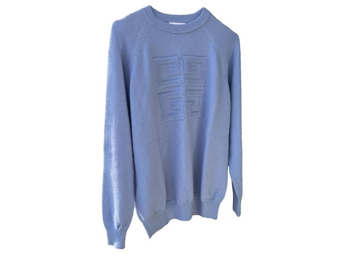 Pull en cachemire Givenchy logo 4G - Bleu clair - vue 5