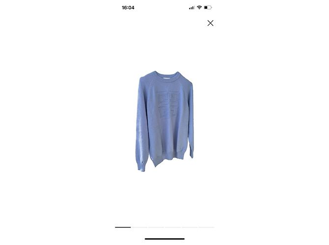 Pull en cachemire Givenchy logo 4G - Bleu clair - vue 8