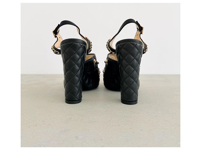 Moschino Resort 2016 Sandali Platform in Pelle Trapuntata - vista 6