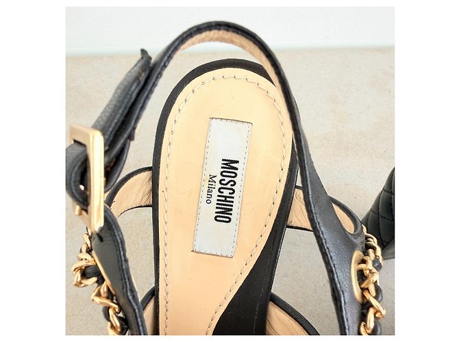 Moschino Resort 2016 Sandali Platform in Pelle Trapuntata - vista 7