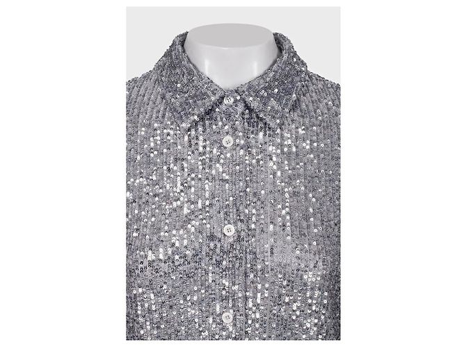 Blusa di paillettes argento Tom Ford SS22 Sz.42 Usata - vista 3