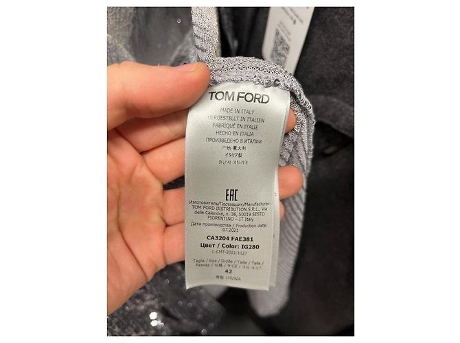 Blusa di paillettes argento Tom Ford SS22 Sz.42 Usata - vista 4