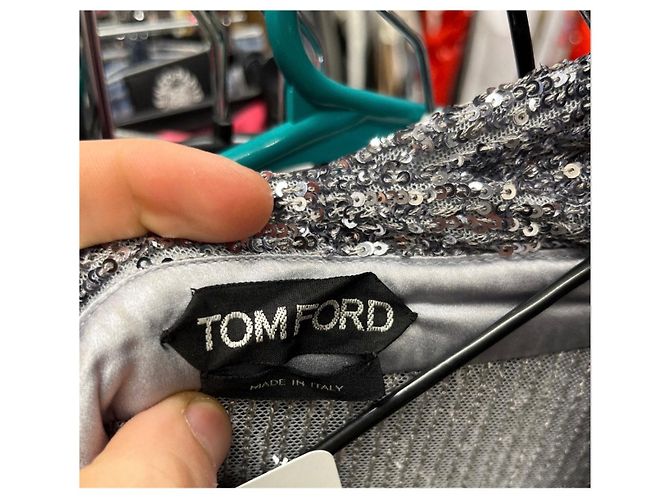 Blusa di paillettes argento Tom Ford SS22 Sz.42 Usata - vista 5