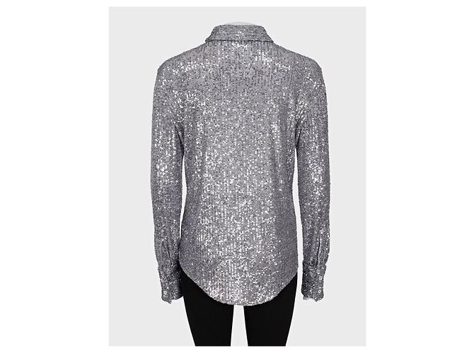 Blusa di paillettes argento Tom Ford SS22 Sz.42 Usata - vista 6