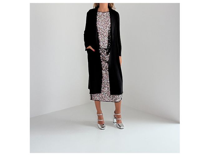 Max Mara Leisure Abrigo Largo de Viscosa Negro - vista 2