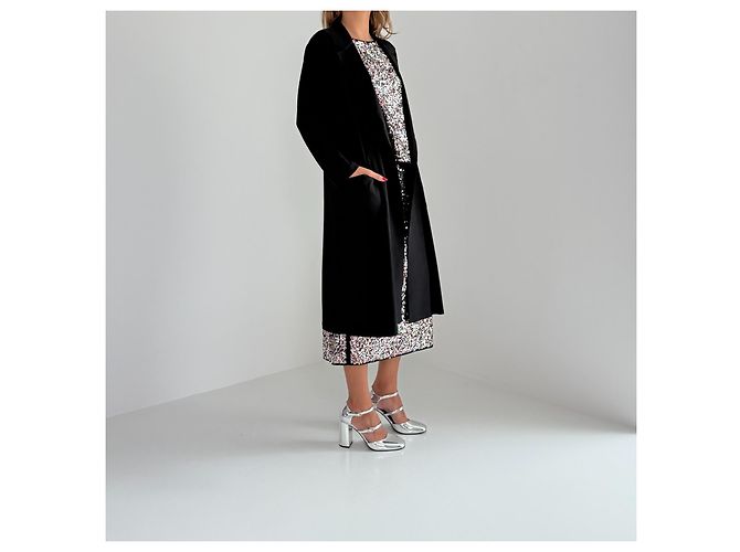 Max Mara Leisure Abrigo Largo de Viscosa Negro - vista 7