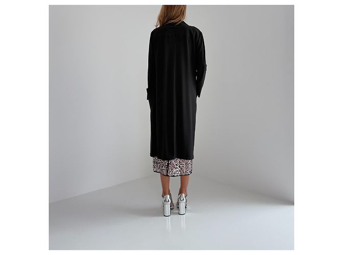 Max Mara Leisure Abrigo Largo de Viscosa Negro - vista 9