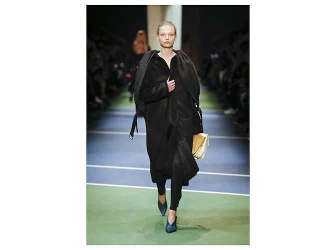 Céline Celine Long wool and mohair coat grey - view 11