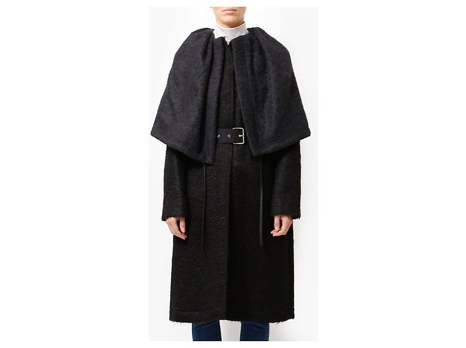 Céline Celine Long wool and mohair coat grey - view 12