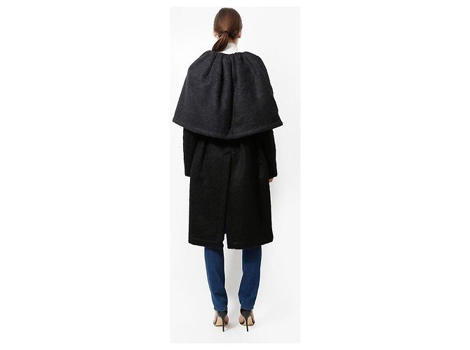 Céline Celine Long wool and mohair coat grey - view 14