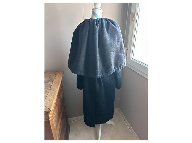Céline Celine Long wool and mohair coat grey - view 4