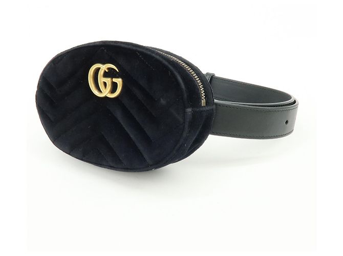 Cintura Gucci GG Marmont in velluto matelassé decorato - vista 3