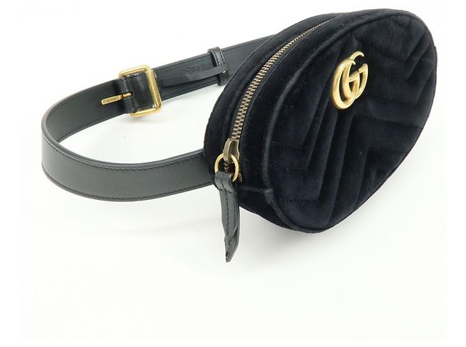 Cintura Gucci GG Marmont in velluto matelassé decorato - vista 4
