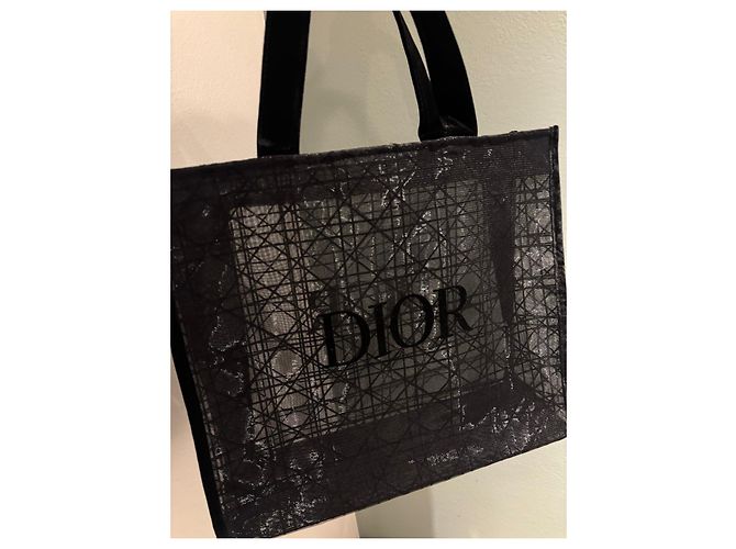 Borsa Dior Cannage in rete nera - vista 2